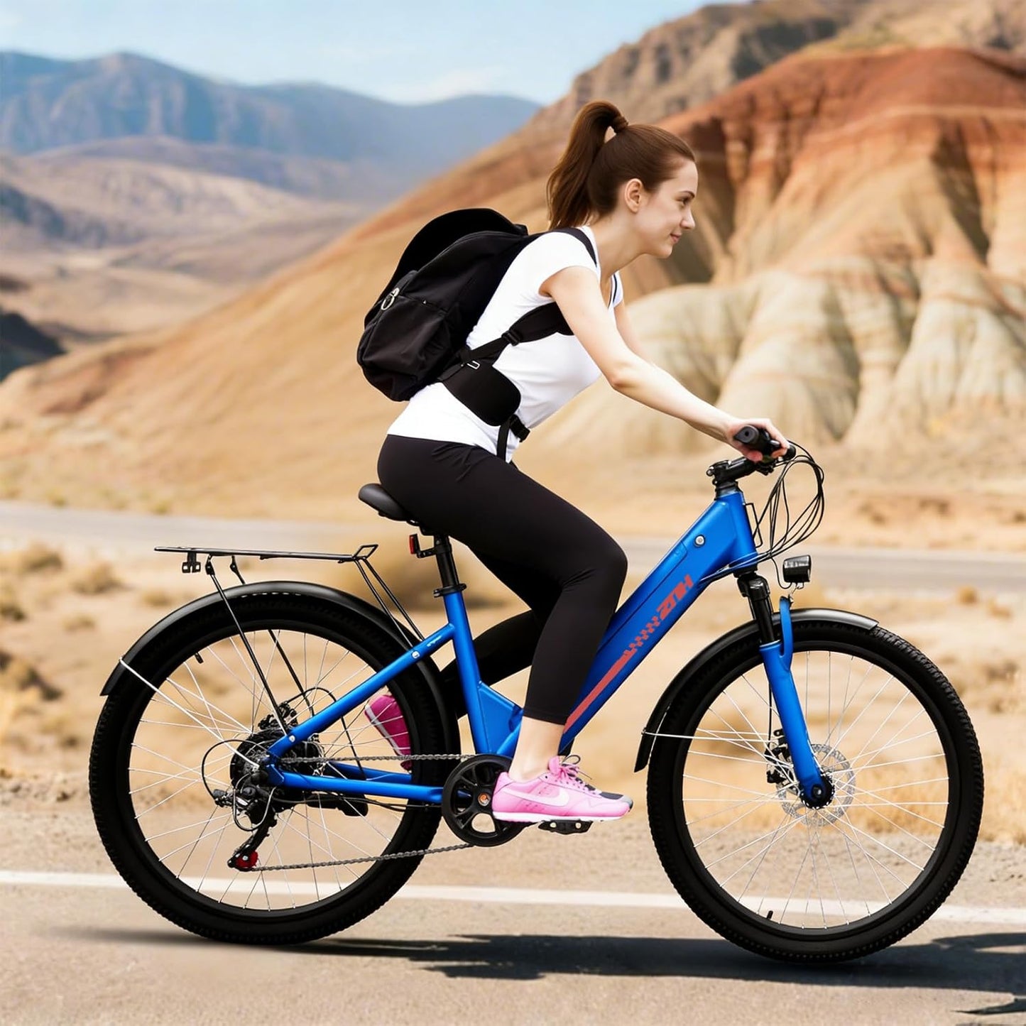 24"/26" Electric Bike for Adults with Peak 1000W Motor & 48V 940.8 Wh Removable Battery, up to 90Miles 23+ MPH Step Thru Electric Bicycle, Commuter E Bikes with 7-Speed, UL 2849 Certified