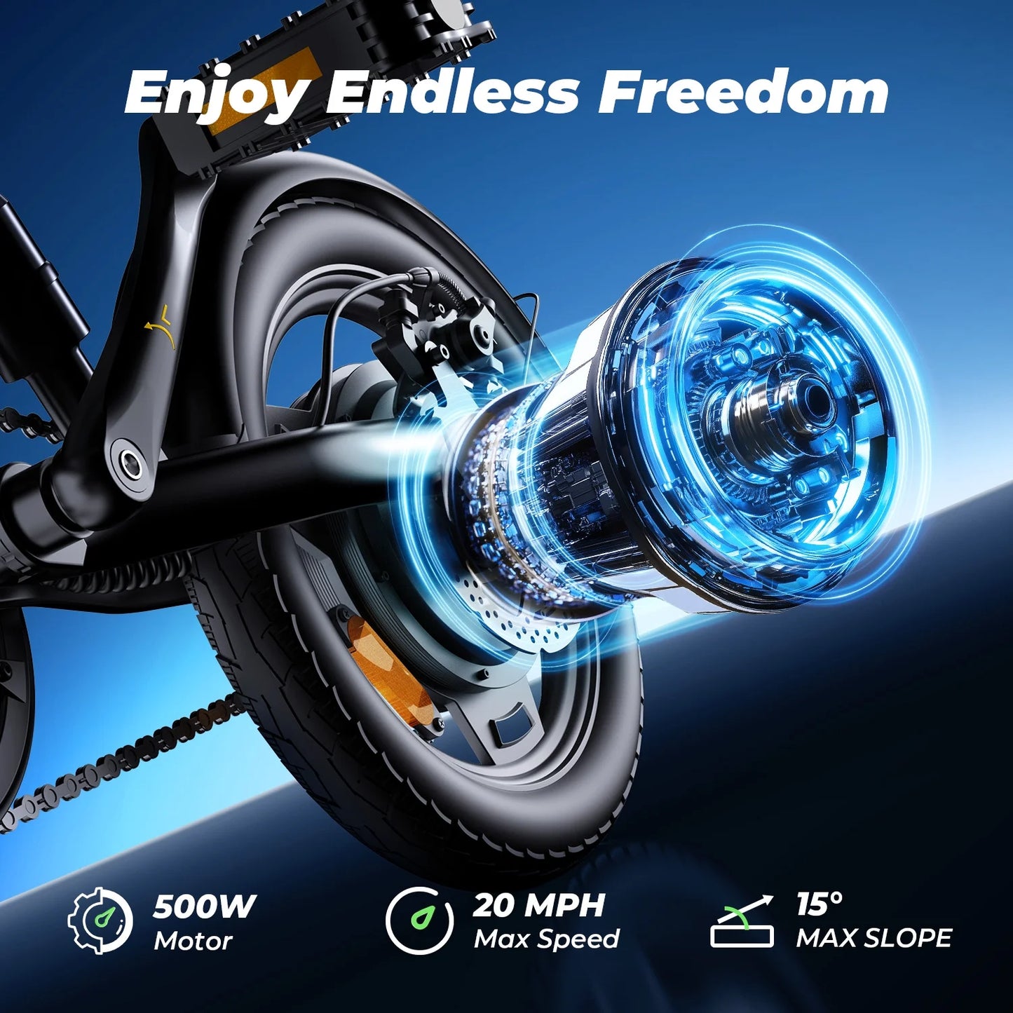 14" Foldable Electric Bicycle for Adults,500W 42V 10Ah Electric Bike,Lcd,20Mph Commuter E Bike for Teen