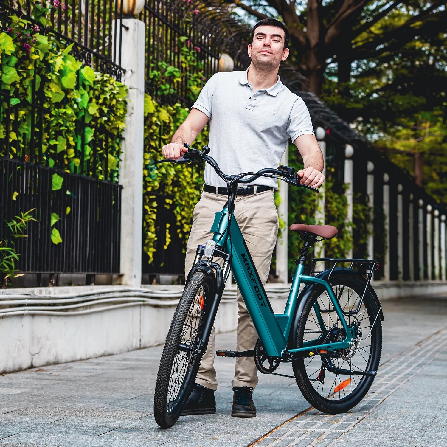 MF25 Electric Bikes for Adults, 1000W Peak Motor, up to 70 Miles, 48V 10.4Ah Built-In Battery, 25 MPH Electric Cruiser Bicycle, 26" 7-Speed Ebikes with Suspension