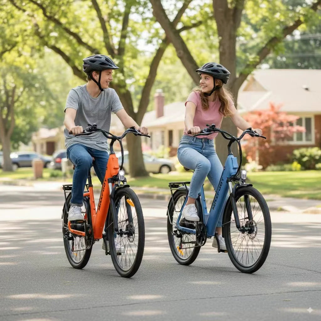 MF25 Electric Bikes for Adults, 1000W Peak Motor, up to 70 Miles, 48V 10.4Ah Built-In Battery, 25 MPH Electric Cruiser Bicycle, 26" 7-Speed Ebikes with Suspension