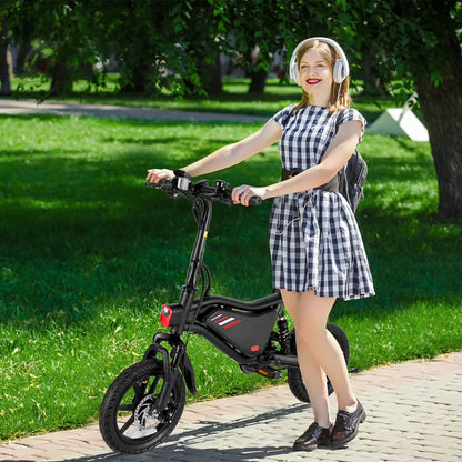 350W Foldable Electric Bike for Adults, 14" Small E-Bike, LCD, Full Suspension, 48V 7.8Ah Electric Cycle for Adult UL 2849