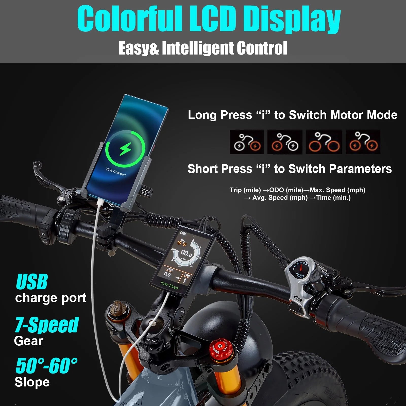 Dual Motors AWD 2000W Electric Bike for Adult 26'', UL2849 48V 60AH Removable Battery E-Mountain Bike 4'' Fat Tire up to 35Mph&200Miles Long Range off Road Ebike Beach Dual Hydraulic&Brakes E-Bicycle