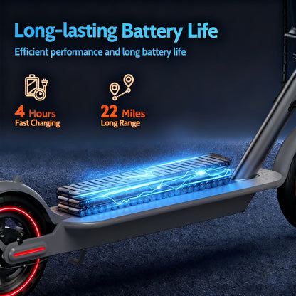 J078 Electric Scooter for Men and Women 8.5" Solid Tire 19Mph Power by 350W Motor Max 21 Mile Range Folding Commuting E Scooter