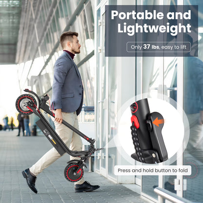Electric Scooter,350W Motor up to 16MPH 21-24Miles Range 8.5" Solid Tires Portable Commuting Foldable Scooter for Adults with Dual Braking, Escooter for Adults Commuting