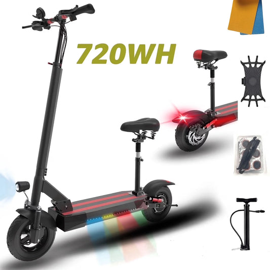 Electric Scooter with Seat for Adults,35 MPH MAX Speed ,1200W Foldable Escooter, 10 Inch Street Tire,Ul2272