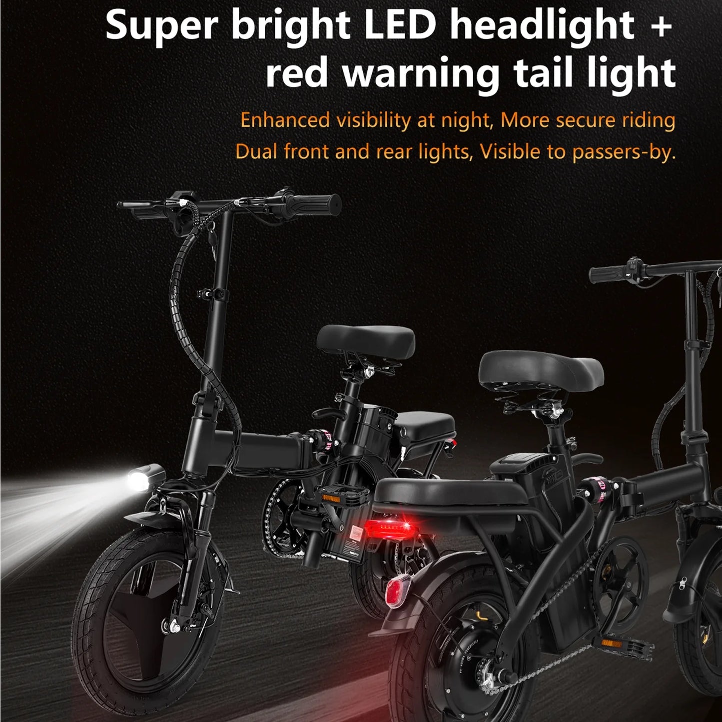 Electric Bike, 18 Mph Electric Bicycles, 350W Peak 500W Motor Foldable Ebike, 14" Tire E-Bike for Adults, 48V 8Ah Battery, 15° Uphill, UL2849 Certified, 25 Miles PAS Range
