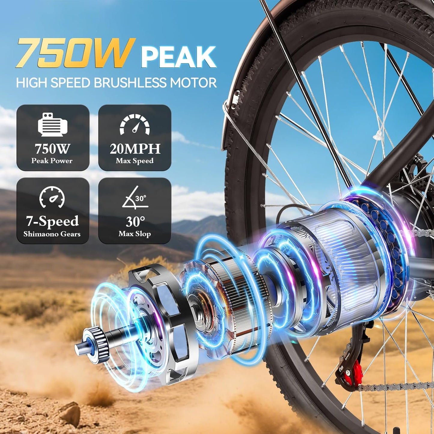 24"/26" Electric Bike for Adults with Peak 1000W Motor & 48V 940.8 Wh Removable Battery, up to 90Miles 23+ MPH Step Thru Electric Bicycle, Commuter E Bikes with 7-Speed, UL 2849 Certified